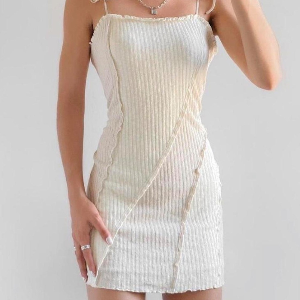 Urban Outfitters cream patchwork dress -